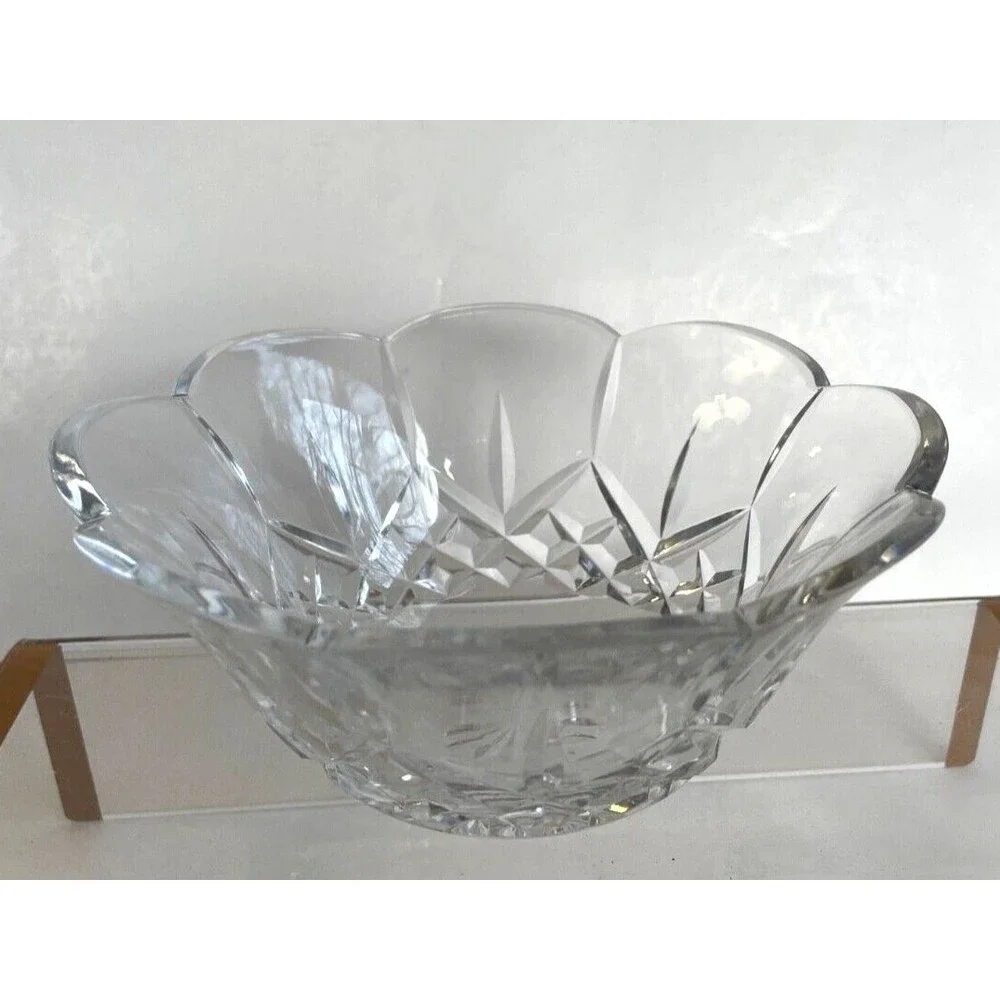 Rogaska Heavy Crystal Bowl Etched Accents 7
